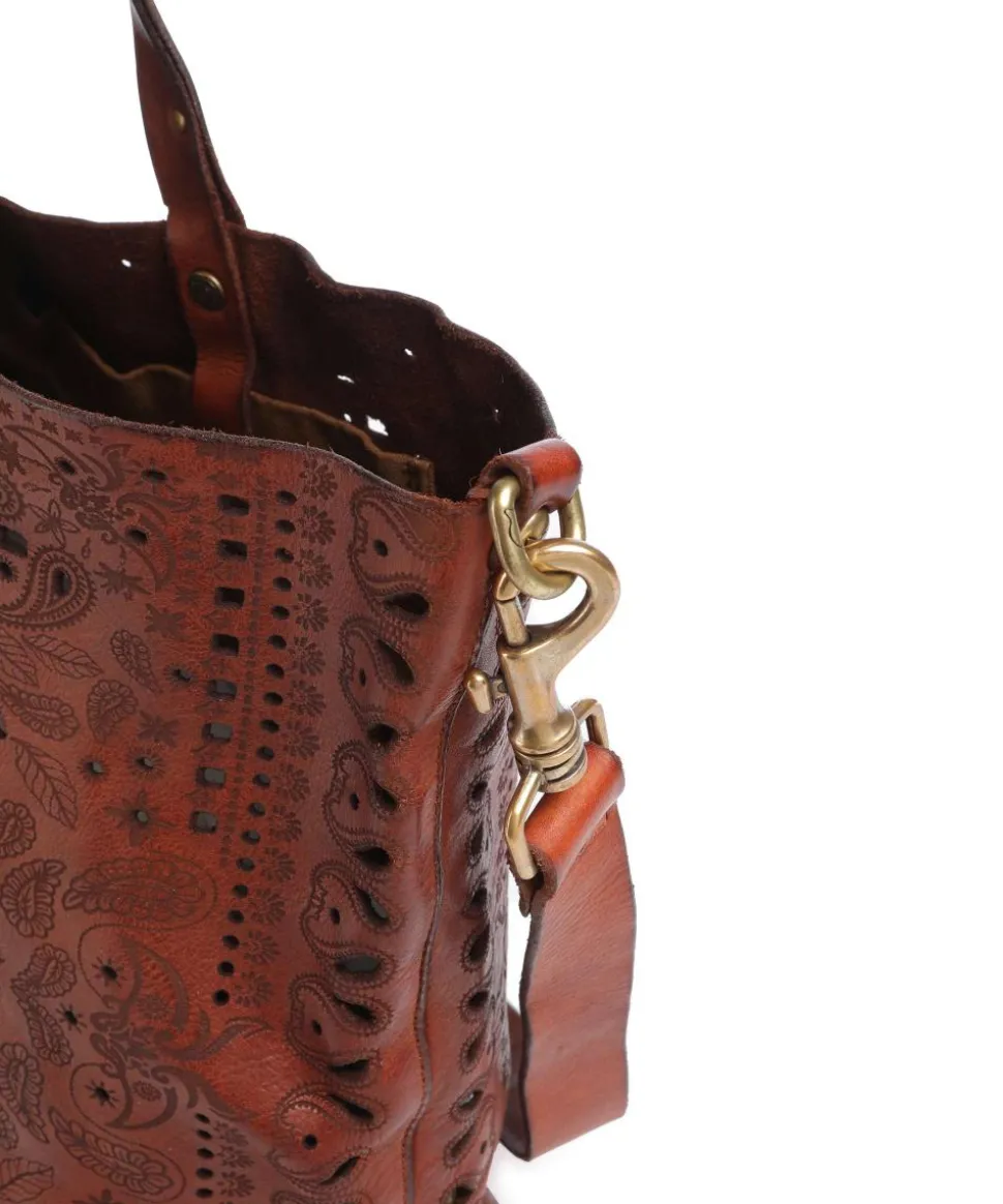 Shopper fein genarbtes Rindsleder cognac