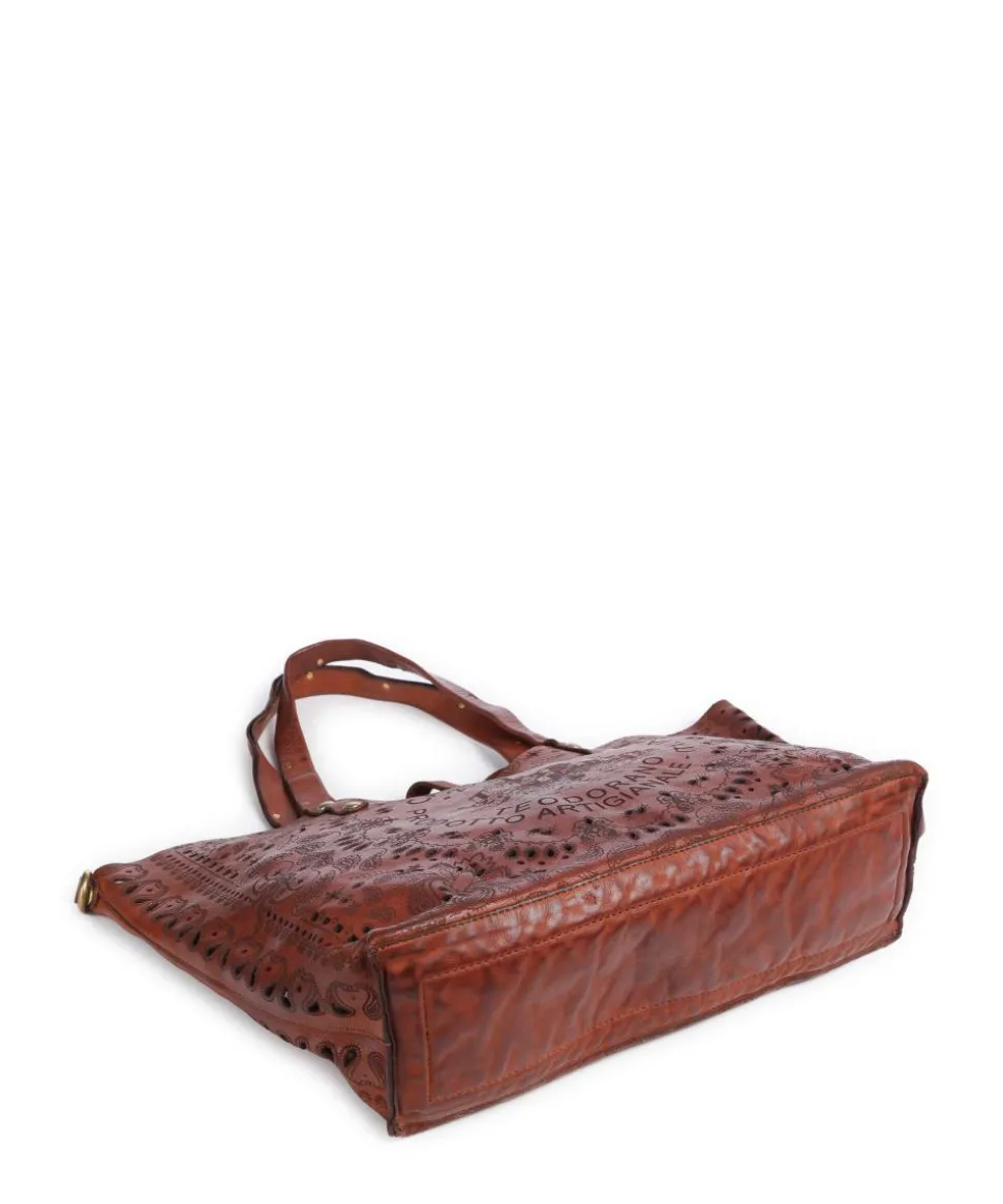 Shopper fein genarbtes Rindsleder cognac