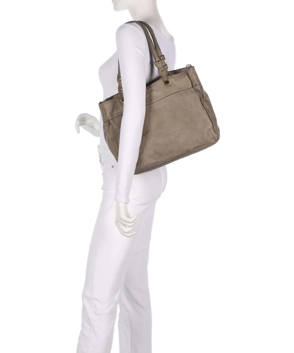 Shopper fein genarbtes Rindsleder hellgrau