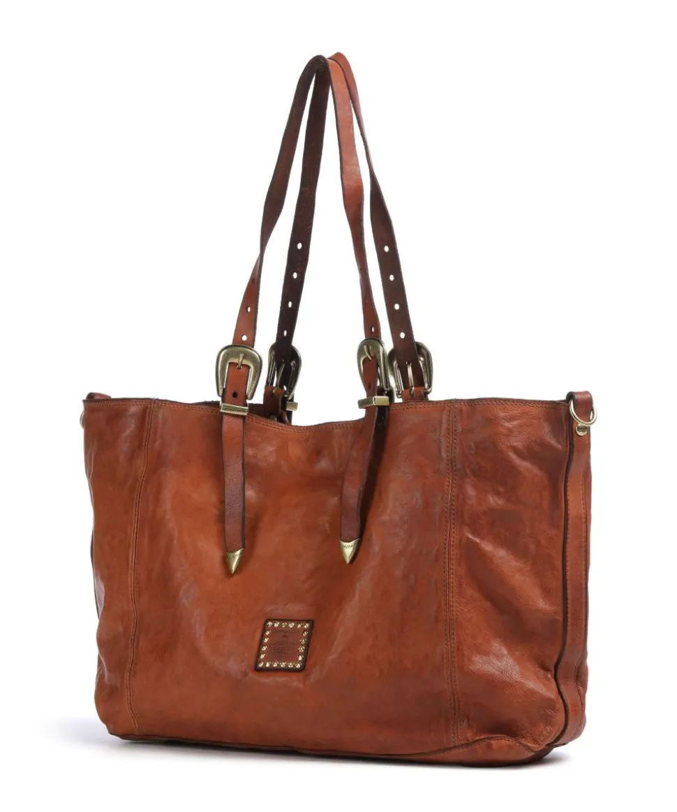 Shopper fein genarbtes Rindsleder cognac