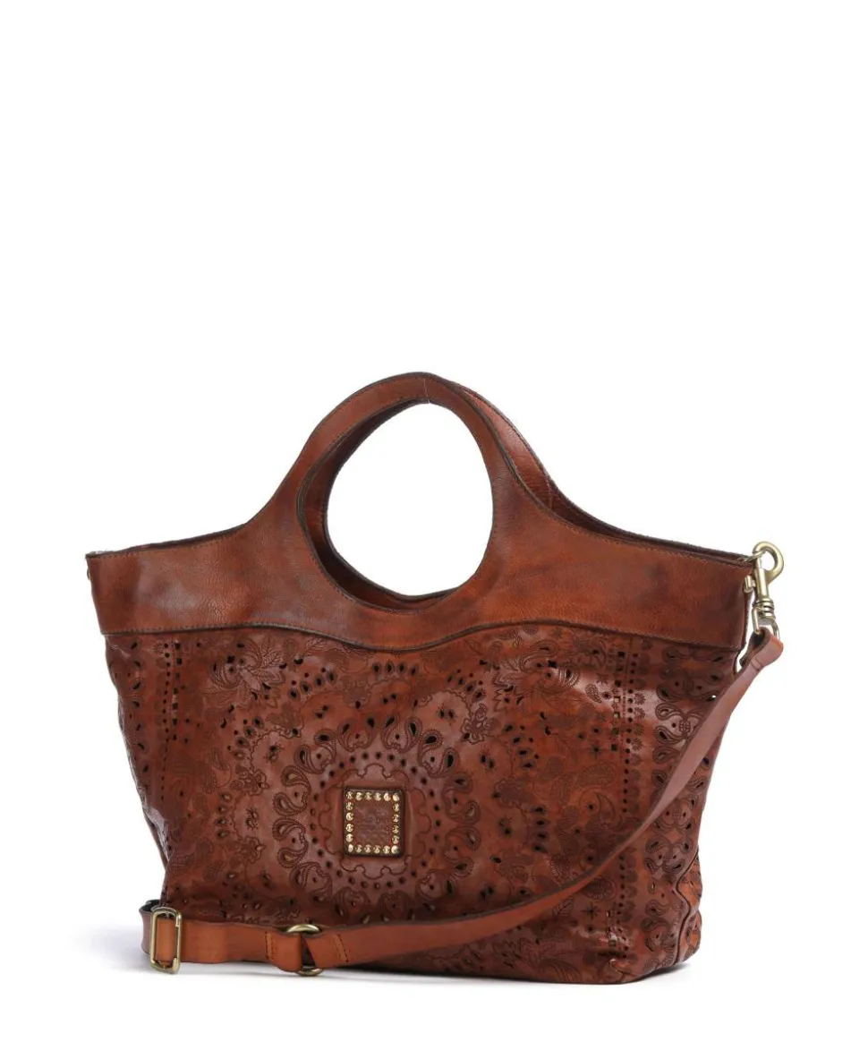 Shopper fein genarbtes Rindsleder cognac