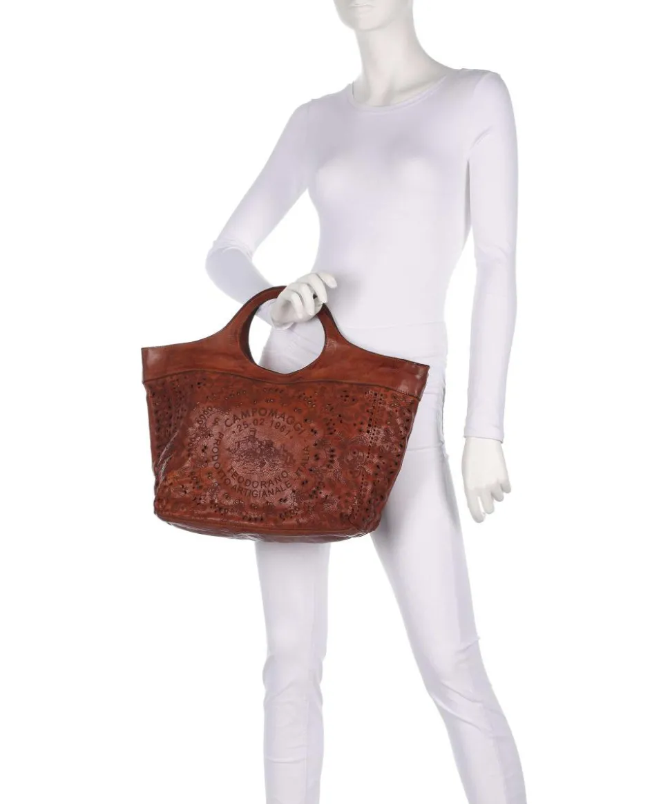 Shopper fein genarbtes Rindsleder cognac