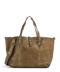 Shopper genarbtes Rindsleder olivgrün