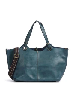 Shopper genarbtes Rindsleder petrol