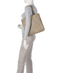 Shopper genarbtes Rindsleder beige