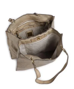 Shopper genarbtes Rindsleder beige