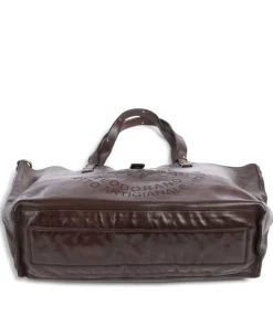 Shopper genarbtes Rindsleder dunkelbraun