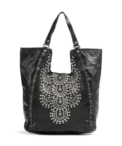 Shopper genarbtes Rindsleder schwarz