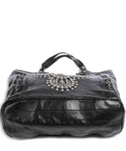 Shopper genarbtes Rindsleder schwarz