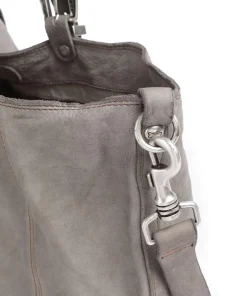 Shopper genarbtes Rindsleder grau