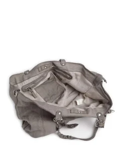 Shopper genarbtes Rindsleder grau