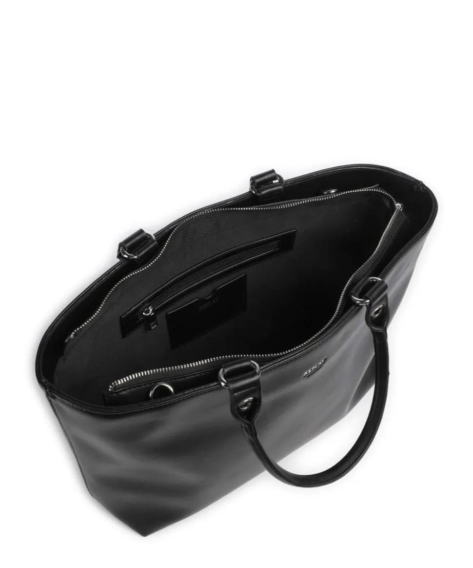 Shopper Lederimitat schwarz