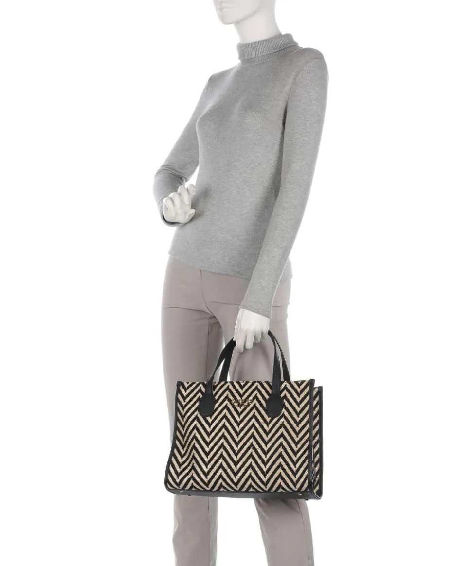 Silvana Handtasche Textil schwarz/beige