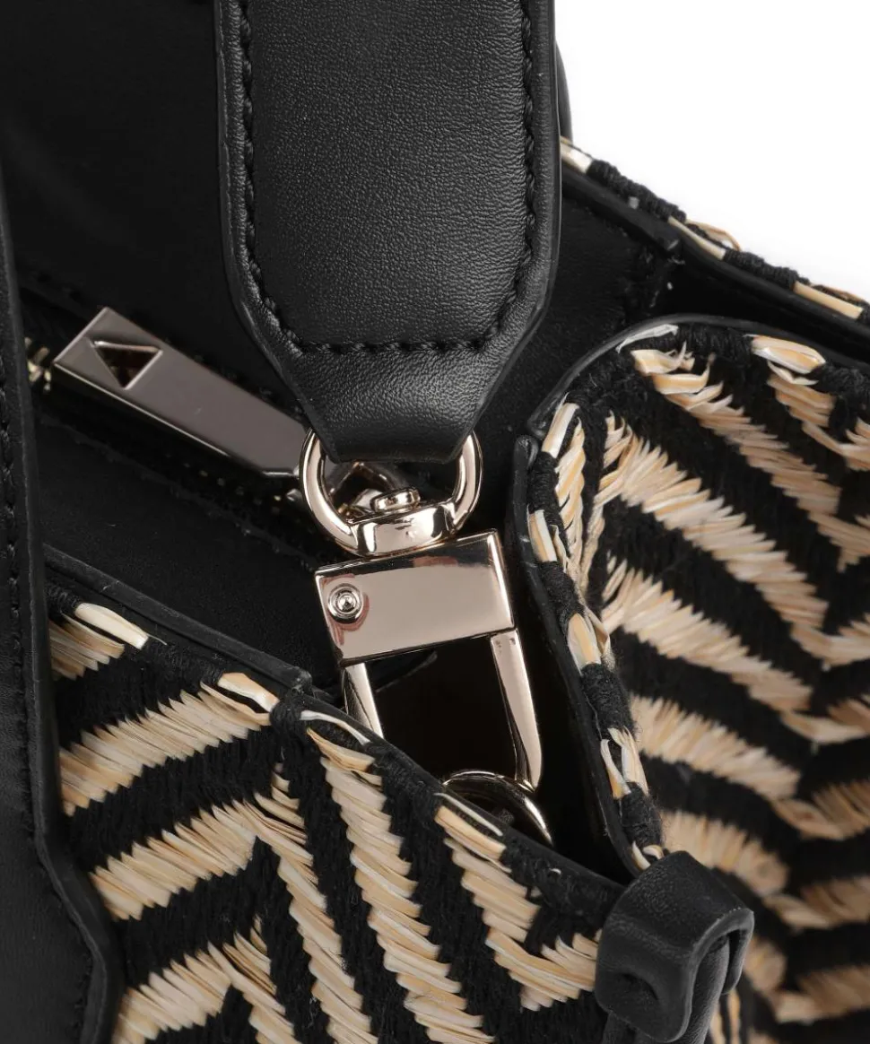 Silvana Handtasche Textil schwarz/beige