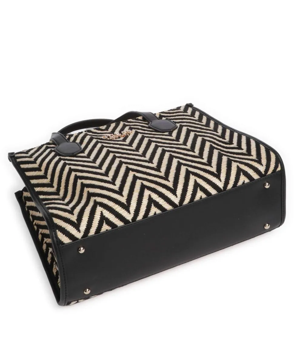 Silvana Handtasche Textil schwarz/beige