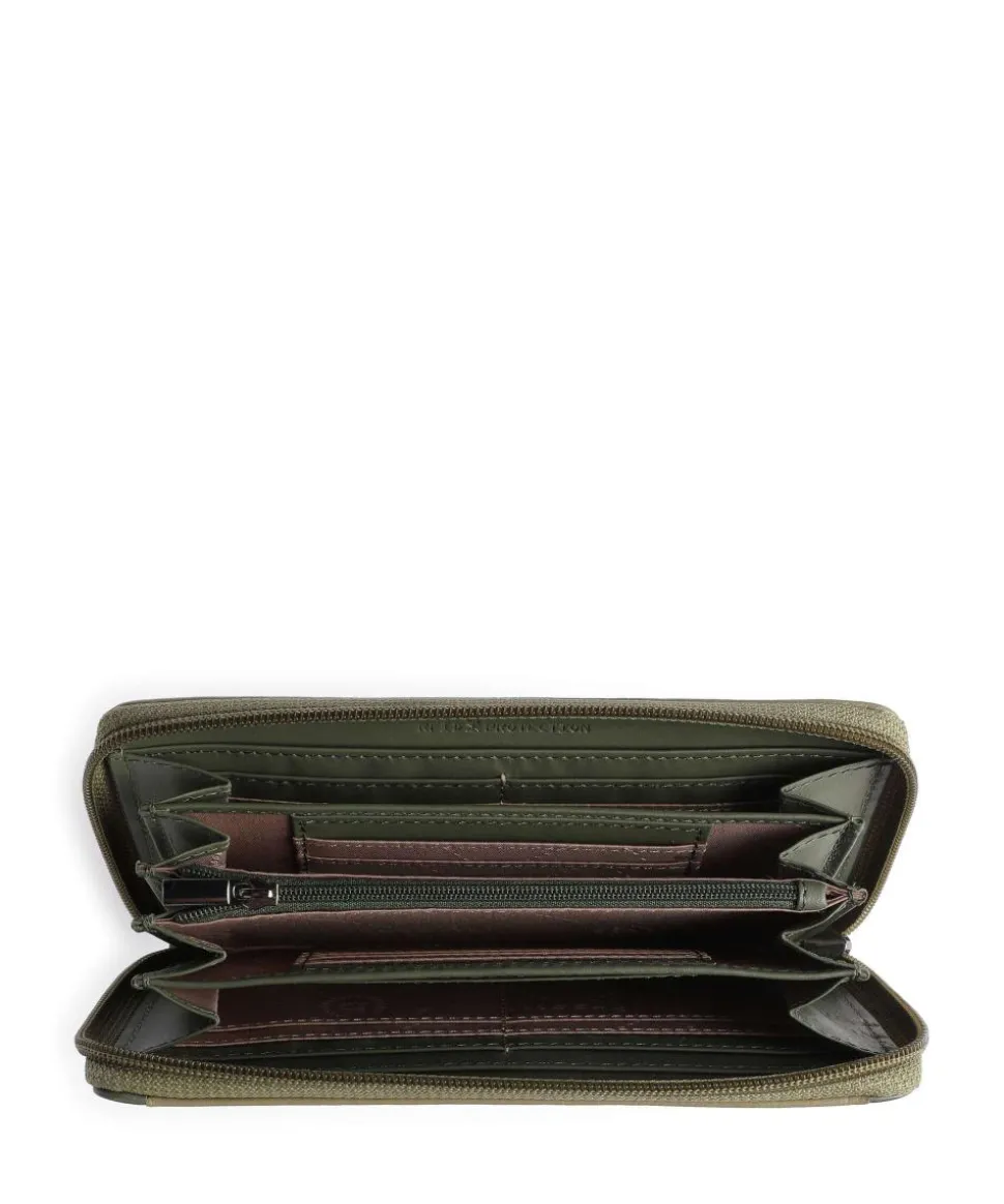 Sina RFID Geldbörse genarbtes Rindsleder olivgrün