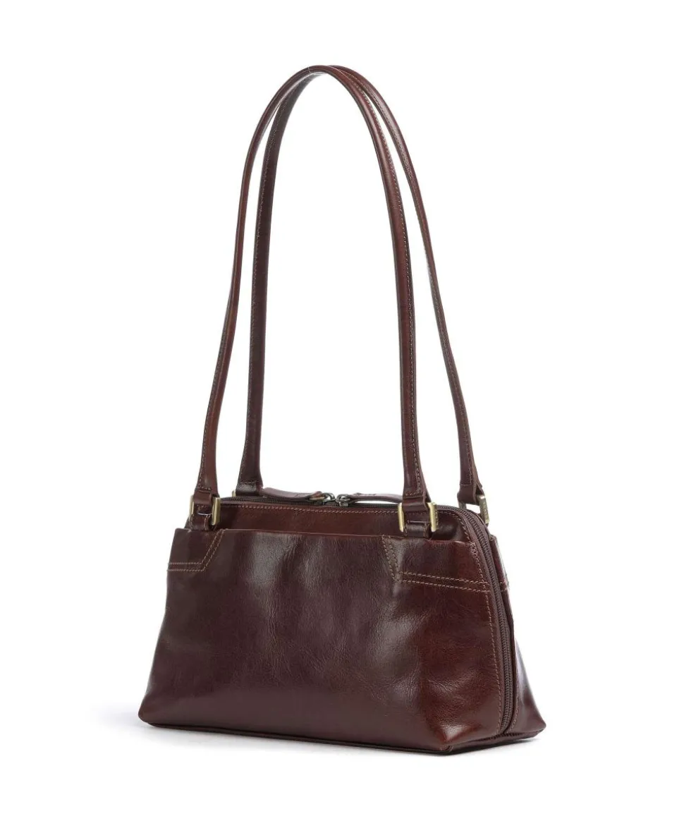 Single Tracollina Schultertasche fein genarbtes Rindsleder braun