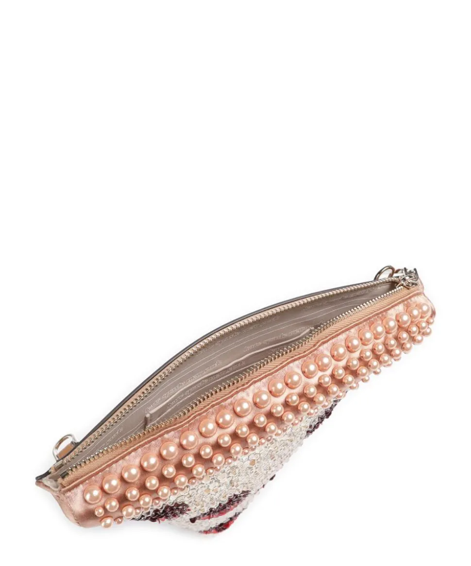 Slice Umhängetasche Textil, fein genarbtes Rindsleder beige/braun