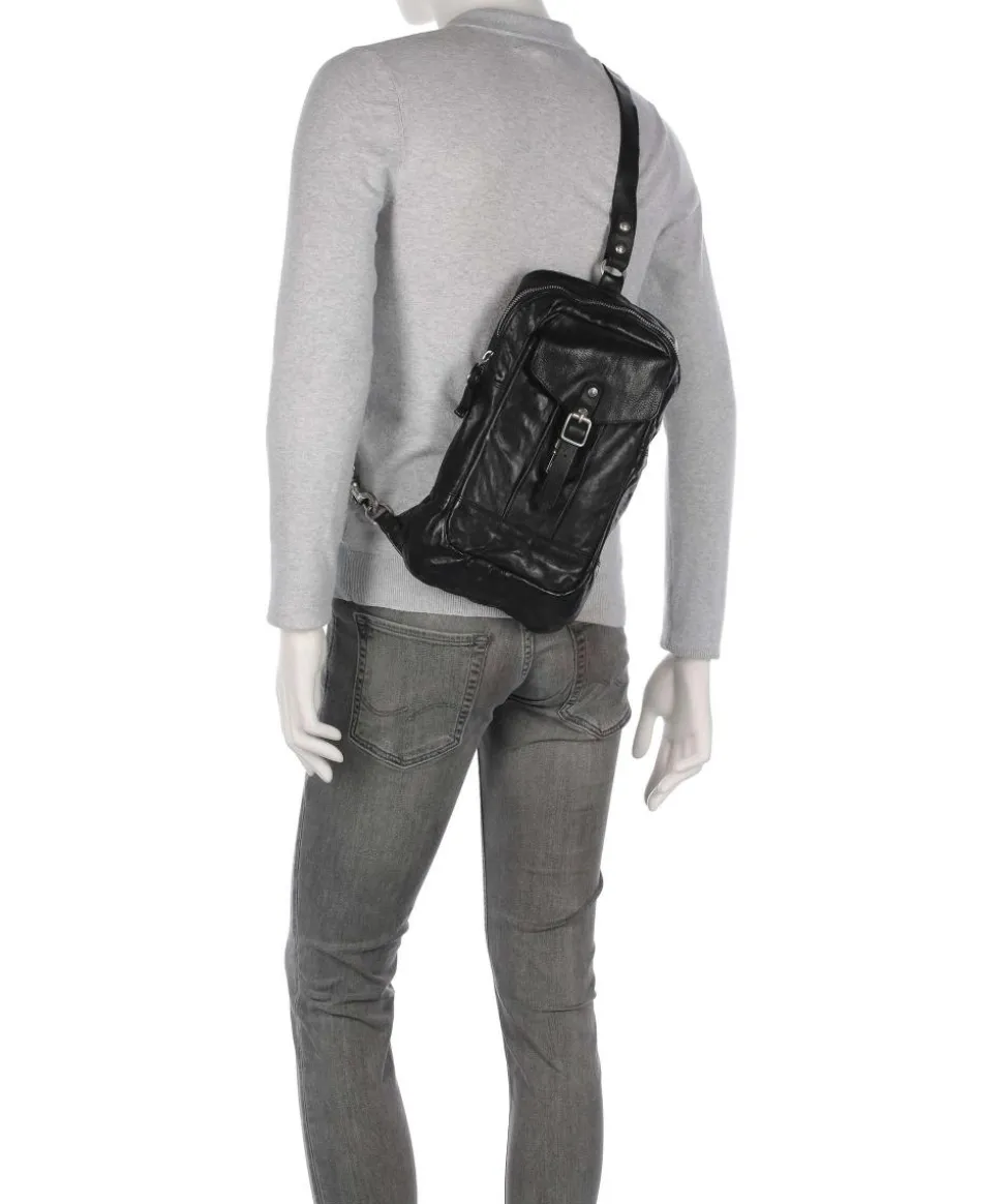 Slingbag fein genarbtes Rindsleder schwarz