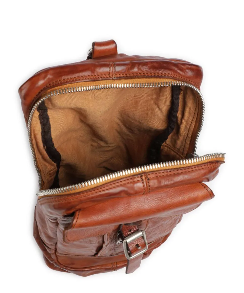 Slingbag fein genarbtes Rindsleder cognac