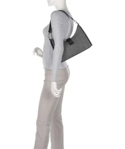 Sloane Street Schultertasche Textil, genarbtes Rindsleder schwarz