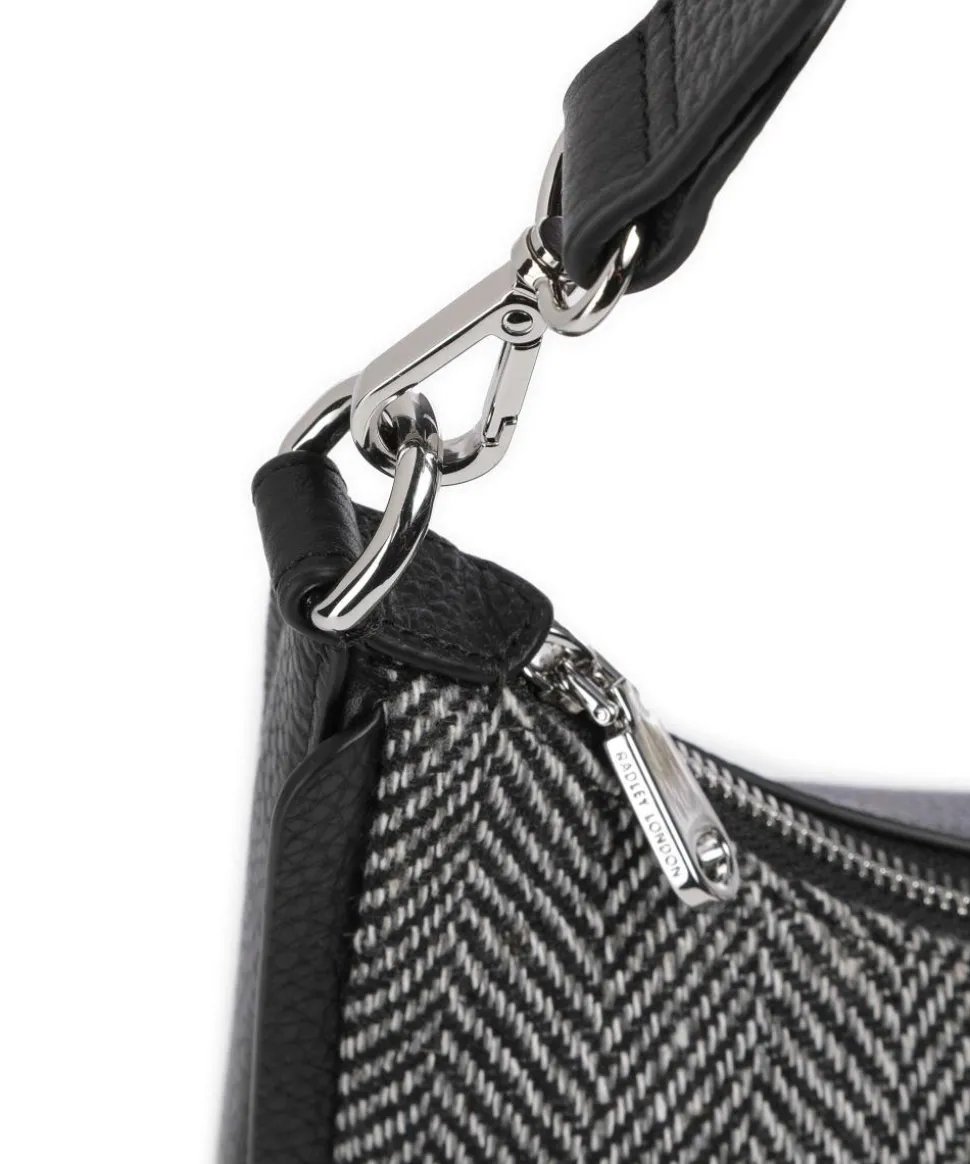 Sloane Street Schultertasche Textil, genarbtes Rindsleder schwarz