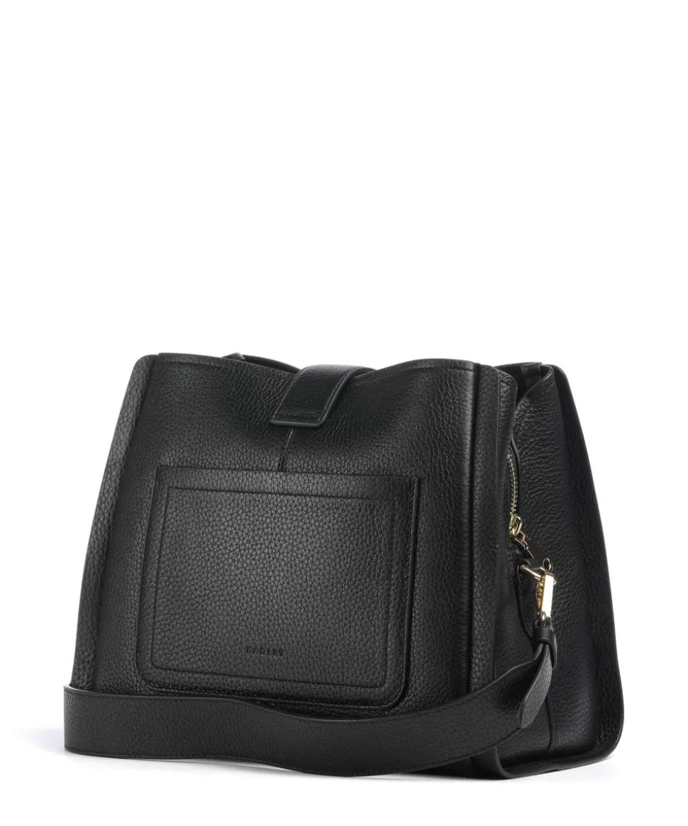 Sloane Street Umhängetasche genarbtes Rindsleder schwarz