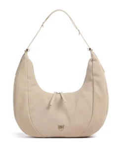 Slouchy Big Beuteltasche aufgerautes Kalbsleder beige