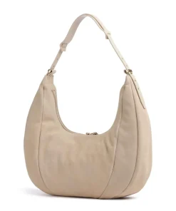 Slouchy Big Beuteltasche aufgerautes Kalbsleder beige