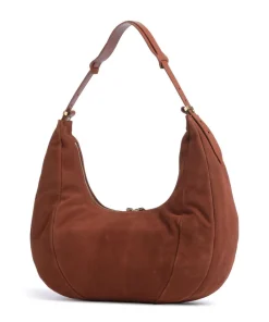 Slouchy Big Beuteltasche aufgerautes Kalbsleder braun