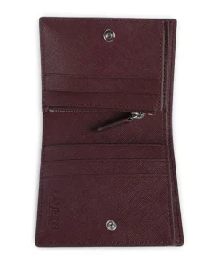 Small Geldbörse Saffiano-Rindsleder dunkelrot
