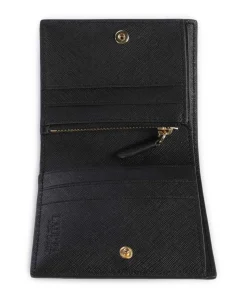 Small Geldbörse Saffiano-Rindsleder schwarz