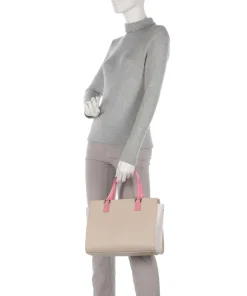 Smooth Handtasche Rindsleder beige