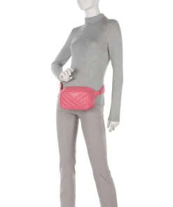 Soft Matelassé Gürteltasche weiches Rindsleder pink