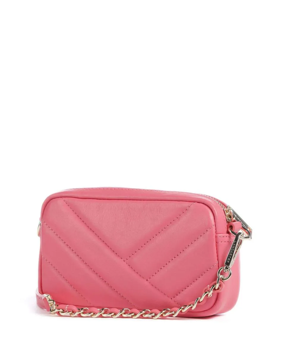 Soft Matelassé Umhängetasche weiches Rindsleder pink