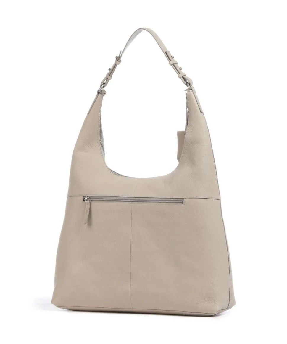 Soft Skylar Beuteltasche genarbtes Leder hellgrau