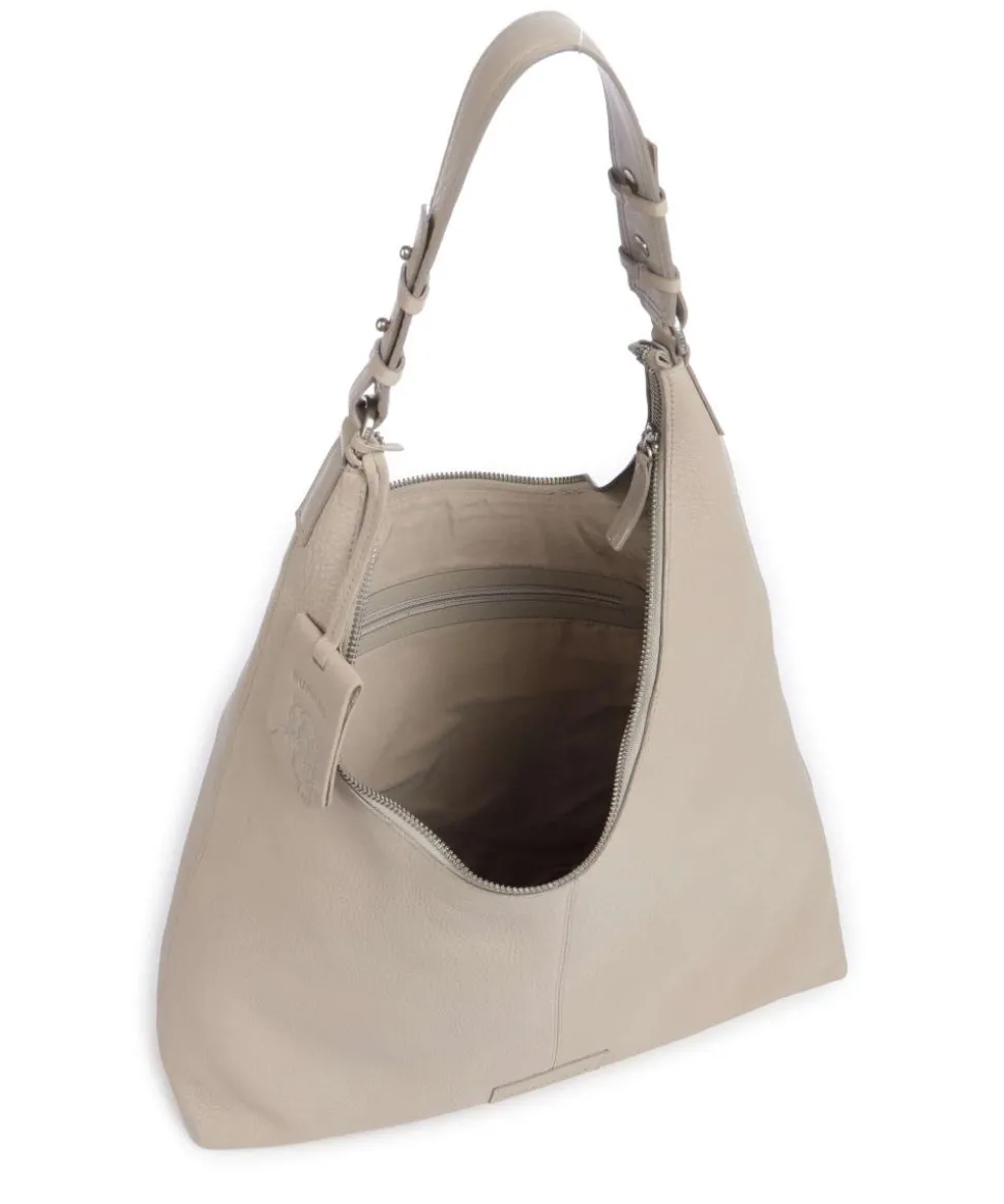 Soft Skylar Beuteltasche genarbtes Leder hellgrau