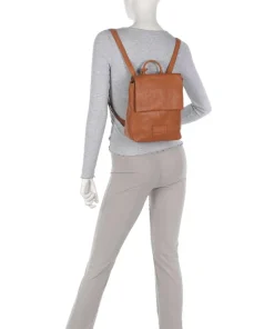 Soft Skylar Rucksack genarbtes Leder cognac