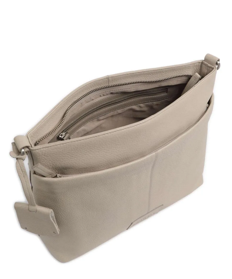 Soft Skylar Umhängetasche genarbtes Leder hellgrau