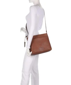 Soft Skylar Umhängetasche genarbtes Leder braun