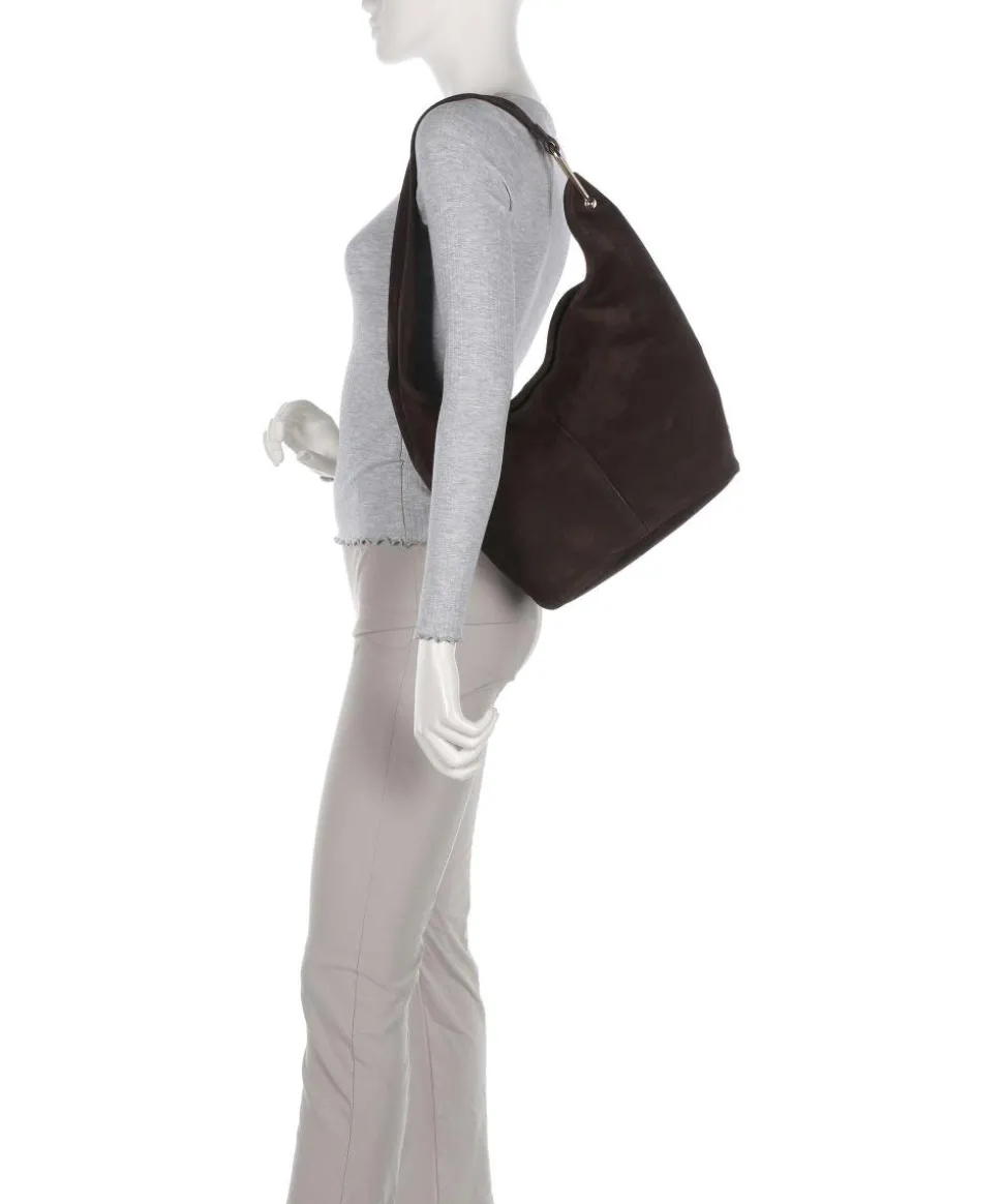 Sonny Beuteltasche aufgerautes Kalbsleder dunkelbraun