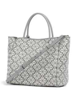 Spade Flower Jacquard Handtasche Canvas hellgrau