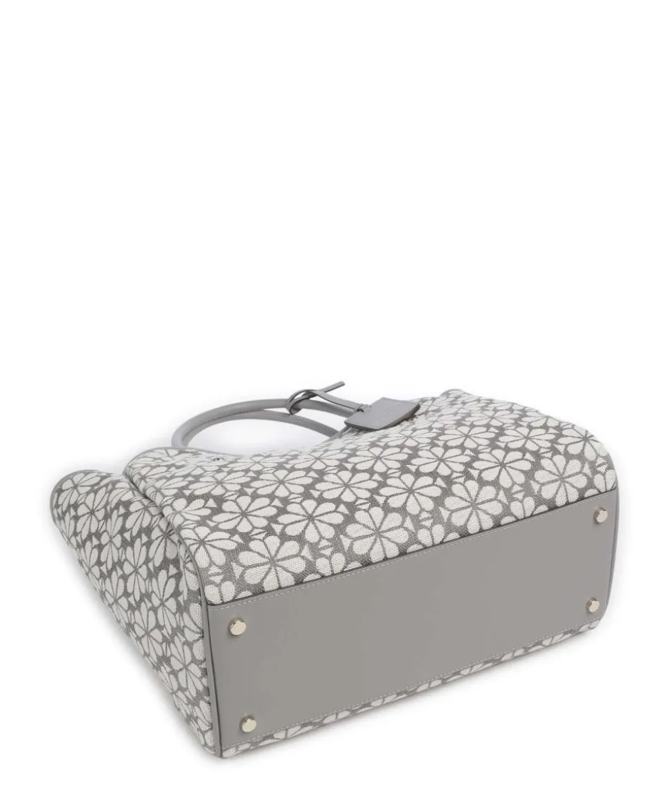 Spade Flower Jacquard Handtasche Canvas hellgrau