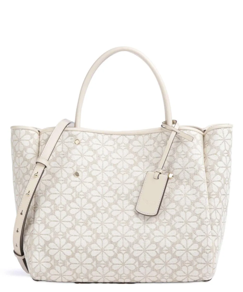 Spade Flower Jacquard Handtasche Canvas natur