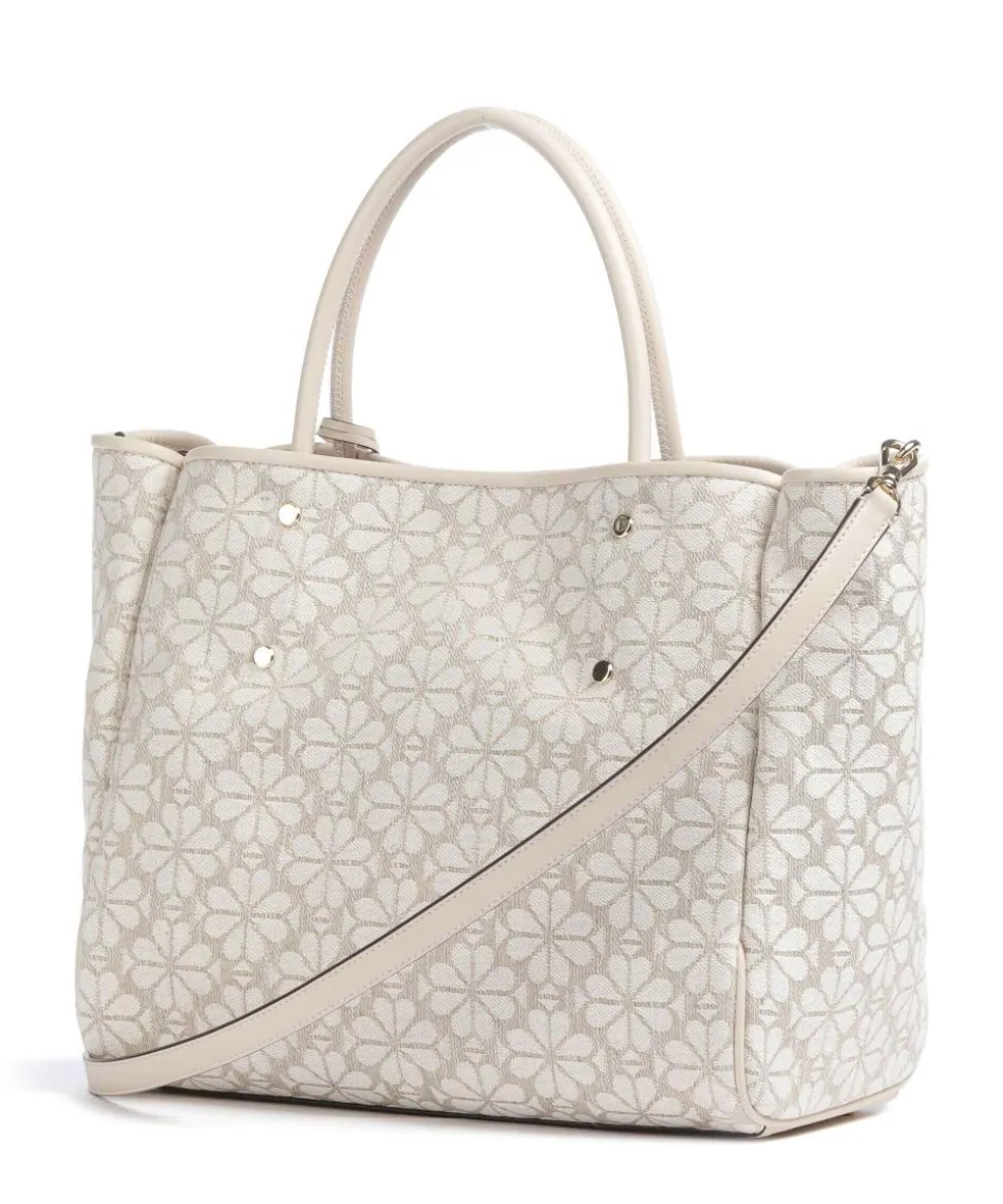 Spade Flower Jacquard Handtasche Canvas natur