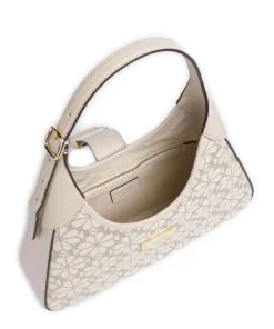 Spade Flower Jacquard Schultertasche Textil, fein genarbtes Rindsleder natur