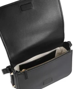 Spade Flower Jacquard Umhängetasche Textil, fein genarbtes Rindsleder schwarz/beige