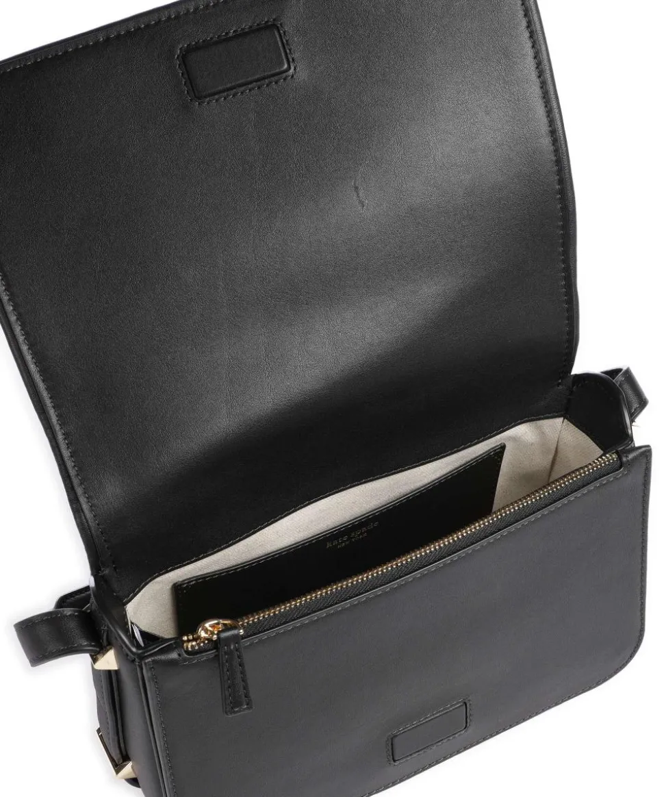 Spade Flower Jacquard Umhängetasche Textil, fein genarbtes Rindsleder schwarz/beige