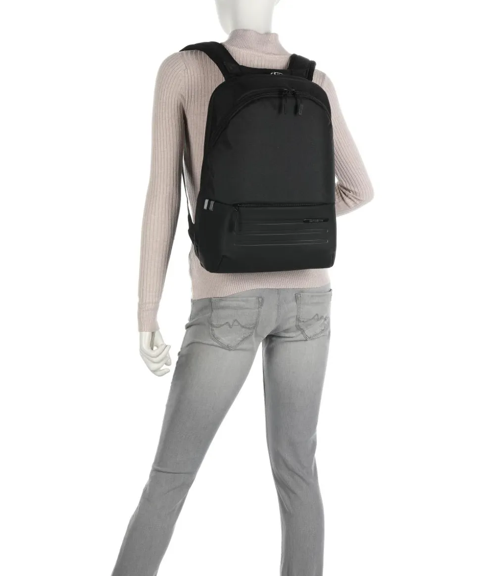 Stackd Biz Rucksack 14″ Lederimitat, recyceltes Polyester schwarz