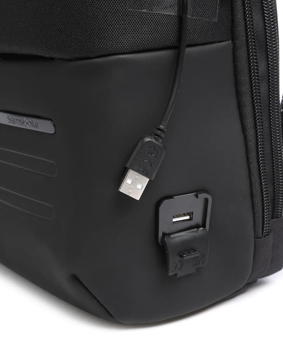 Stackd Biz Rucksack 14″ Lederimitat, recyceltes Polyester schwarz